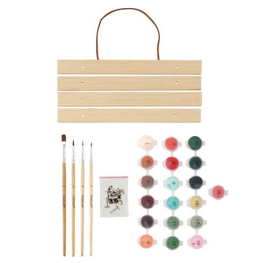 8" x 10" Hummingbirds Paint-by-Number Kit with Wood Display Hanger by Artist's Loft®